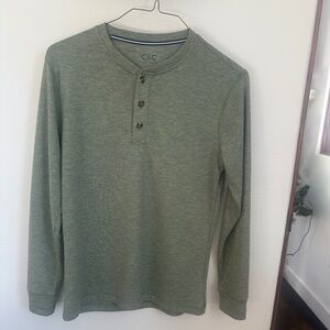 C&C California Mens Long Sleeve Shirt Henley Size Small